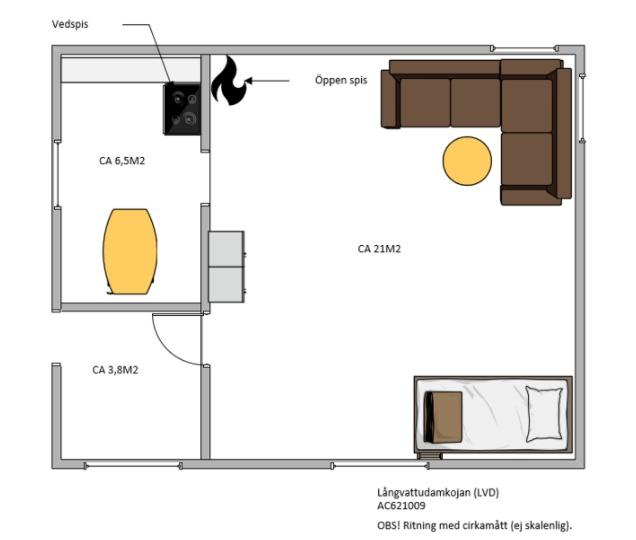 Långvattendammkojan planritning